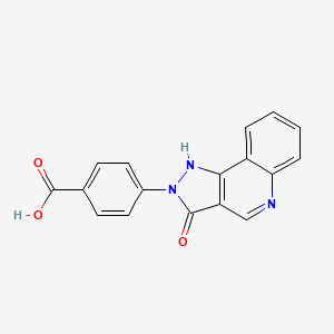 molecular formula C17H11N3O3 B8652315 4-(3-Oxo-1,3-dihydro-2H-pyrazolo[4,3-c]quinolin-2-yl)benzoic acid CAS No. 77779-58-9