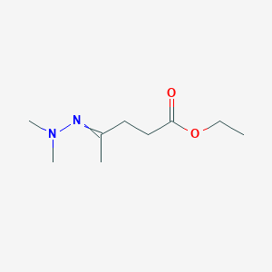 molecular formula C9H18N2O2 B8652374 Ethyl 4-(dimethylhydrazinylidene)pentanoate CAS No. 57632-11-8