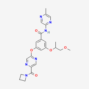 3-{[5-(azetidin-1-ylcarbonyl)pyrazin-2-yl]oxy}-5-{[(1S)-1-methyl-2-(methyloxy)ethyl]oxy}-N-(5-methylpyrazin-2-yl)benzamide