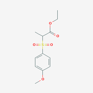 molecular formula C12H16O5S B8652485 2-(4-Methoxy-benzenesulfonyl)propionic acid ethyl ester 
