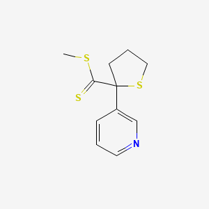 molecular formula C11H13NS3 B8652490 Methyl 2-(pyridin-3-yl)thiolane-2-carbodithioate CAS No. 82095-06-5