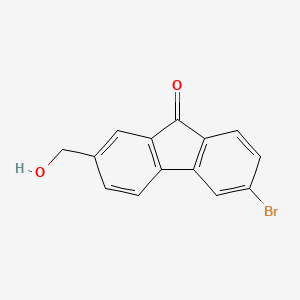 molecular formula C14H9BrO2 B8652492 9H-Fluoren-9-one, 6-bromo-2-(hydroxymethyl)- CAS No. 136682-02-5