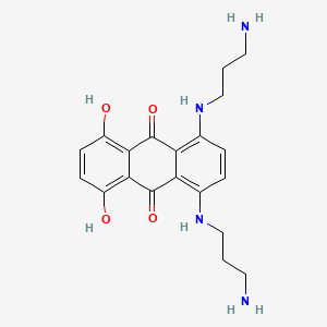 molecular formula C20H24N4O4 B8652553 Anthraquinone, 1,4-bis(3-(aminopropyl)amino)-5,8-dihydroxy- CAS No. 19871-57-9