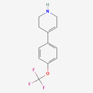 molecular formula C12H12F3NO B8652565 4-(4-(Trifluoromethoxy)phenyl)-1,2,3,6-tetrahydropyridine 