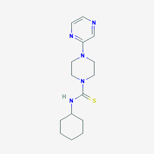 molecular formula C15H23N5S B8652628 N-Cyclohexyl-4-(pyrazin-2-yl)piperazine-1-carbothioamide CAS No. 89007-47-6