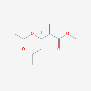 molecular formula C10H16O4 B8652690 3-Acetoxy-2-methylenehexanoic acid methyl ester CAS No. 87050-27-9