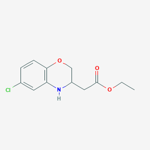 ethyl 2-(6-chloro-3,4-dihydro-2H-1,4-benzoxazin-3-yl)acetate