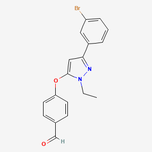 4-[5-(3-bromophenyl)-2-ethylpyrazol-3-yl]oxybenzaldehyde