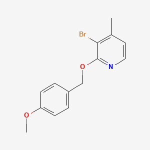 molecular formula C14H14BrNO2 B8652765 2-(4-Methoxybenzyloxy)-3-bromo-4-methylpyridine 