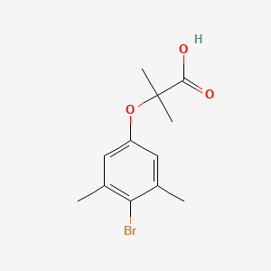 molecular formula C12H15BrO3 B8653064 2-(4-Bromo-3,5-dimethylphenoxy)-2-methylpropanoic acid 