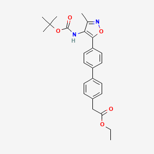 Ethyl 2-(4'-(4-((tert-butoxycarbonyl)amino)-3-methylisoxazol-5-yl)-[1,1'-biphenyl]-4-yl)acetate