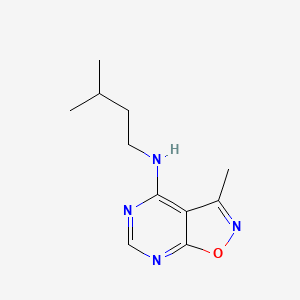 molecular formula C11H16N4O B8653115 3-Methyl-4(3-methylbutylamino)isoxazolo [5,4-d] pyrimidine 