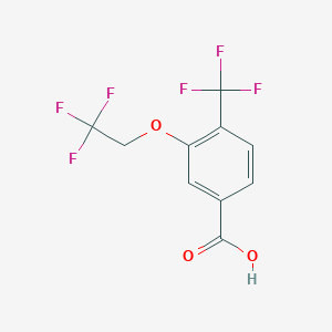 molecular formula C10H6F6O3 B8653202 Benzoic acid, 3-(2,2,2-trifluoroethoxy)-4-(trifluoromethyl)- 