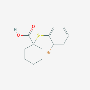 molecular formula C13H15BrO2S B8653217 1-[(2-Bromophenyl)sulfanyl]cyclohexanecarboxylic acid 