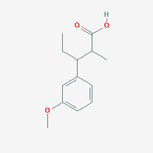 molecular formula C13H18O3 B8653251 3-(3-Methoxyphenyl)-2-methylpentanoic acid 