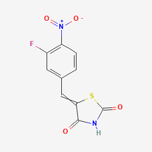 molecular formula C10H5FN2O4S B8653293 5-[(3-Fluoro-4-nitrophenyl)methylidene]-1,3-thiazolidine-2,4-dione CAS No. 648449-30-3