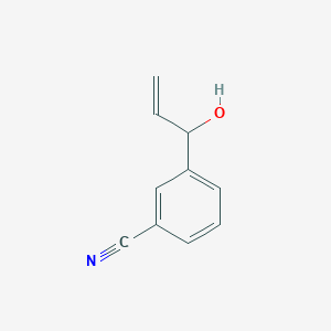 molecular formula C10H9NO B8653296 3-(1-hydroxy-2-propen-1-yl)Benzonitrile 