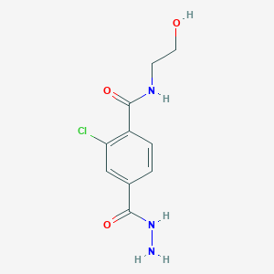molecular formula C10H12ClN3O3 B8653324 2-Chloro-4-(hydrazinecarbonyl)-N-(2-hydroxyethyl)benzamide CAS No. 921596-48-7