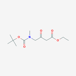 molecular formula C12H21NO5 B8653334 Ethyl-4-[(tert-butoxycarbonyl)(methyl)amino]-3-oxobutanoate 
