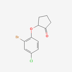 molecular formula C11H10BrClO2 B8653338 2-(2-Bromo-4-chlorophenoxy)cyclopentanone 