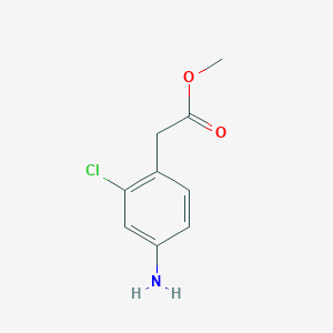 molecular formula C9H10ClNO2 B8653355 Methyl 2-(4-amino-2-chlorophenyl)acetate 