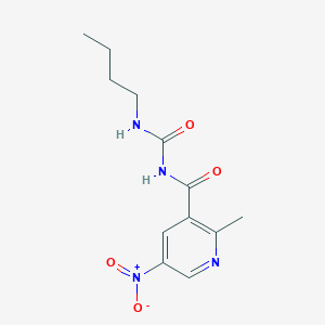 molecular formula C12H16N4O4 B8653364 N-(Butylcarbamoyl)-2-methyl-5-nitropyridine-3-carboxamide CAS No. 59290-70-9