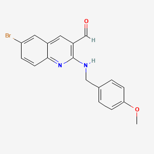 molecular formula C18H15BrN2O2 B8653387 2-(4-Methoxybenzylamino)-6-bromoquinoline-3-carbaldehyde 