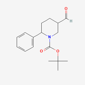 molecular formula C17H23NO3 B8653418 Tert-butyl 5-formyl-2-phenylpiperidine-1-carboxylate 