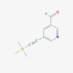 molecular formula C11H13NOSi B8653425 5-((Trimethylsilyl)ethynyl)nicotinaldehyde 