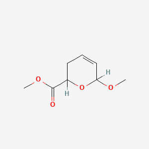 molecular formula C8H12O4 B8653511 2H-Pyran-2-carboxylic acid, 3,6-dihydro-6-methoxy-, methyl ester 
