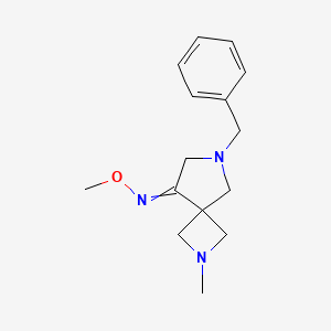 molecular formula C15H21N3O B8653529 2,6-Diazaspiro[3.4]octan-8-one, 2-methyl-6-(phenylmethyl)-, O-methyloxime 