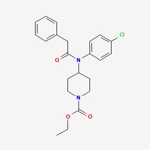 molecular formula C22H25ClN2O3 B8653537 Ethyl 4-((4-chlorophenyl)(phenylacetyl)amino)piperidine-1-carboxylate CAS No. 63258-47-9