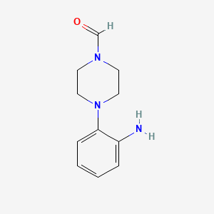 molecular formula C11H15N3O B8653583 4-(2-Aminophenyl)piperazine-1-carbaldehyde 