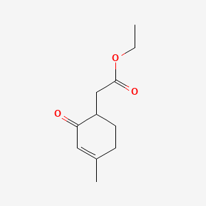 molecular formula C11H16O3 B8653587 6-(Carbethoxymethyl)-3-methyl-2-cyclohexen-1-one CAS No. 83108-31-0