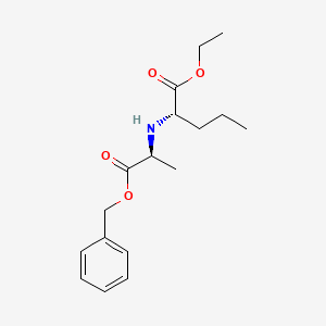 molecular formula C17H25NO4 B8653672 Ethyl (S)-2-(((S)-1-(benzyloxy)-1-oxopropan-2-yl)amino)pentanoate 