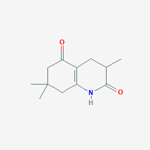 molecular formula C12H17NO2 B8653688 2,5(1H,3H)-Quinolinedione, 4,6,7,8-tetrahydro-3,7,7-trimethyl- CAS No. 90043-97-3