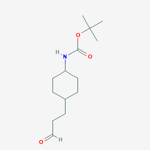 molecular formula C14H25NO3 B8653704 tert-Butyl ((1r,4r)-4-(3-oxopropyl)cyclohexyl)carbamate 