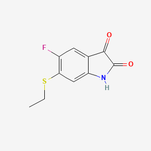 molecular formula C10H8FNO2S B8653733 6-Ethylthio-5-fluoroindole-2,3-dione 