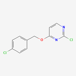 molecular formula C11H8Cl2N2O B8653735 2-Chloro-4-((4-chlorobenzyl)oxy)pyrimidine 