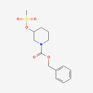 molecular formula C14H19NO5S B8653776 Benzyl 3-((methylsulfonyl)oxy)piperidine-1-carboxylate 