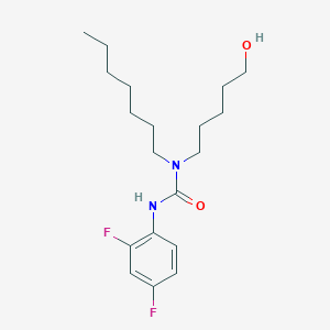 molecular formula C19H30F2N2O2 B8653794 Urea, N'-(2,4-difluorophenyl)-N-heptyl-N-(5-hydroxypentyl)- CAS No. 139772-88-6