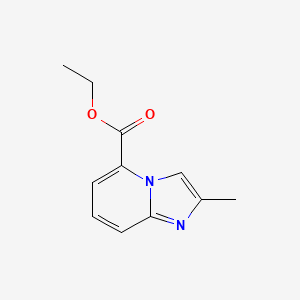 molecular formula C11H12N2O2 B8653811 Imidazo[1,2-a]pyridine-5-carboxylic acid,2-methyl-,ethyl ester 