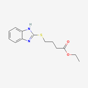 molecular formula C13H16N2O2S B8653890 Ethyl 4-[(1H-benzimidazol-2-yl)sulfanyl]butanoate CAS No. 74989-05-2