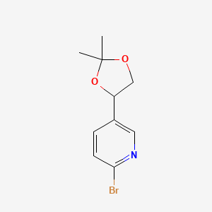 molecular formula C10H12BrNO2 B8654096 2-Bromo-5-(2,2-dimethyl-1,3-dioxolan-4-yl)pyridine 