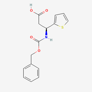 molecular formula C15H15NO4S B8654185 (S)-3-(benzyloxycarbonylamino)-3-(thiophen-2-yl)propanoic acid 