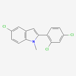 molecular formula C15H10Cl3N B8654438 5-Chloro-2-(2,4-dichlorophenyl)-1-methyl-1H-indole CAS No. 634183-83-8