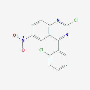 B8654445 2-Chloro-4-(2-chlorophenyl)-6-nitroquinazoline CAS No. 88422-38-2