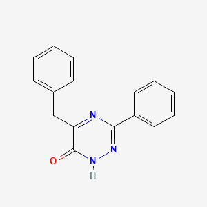molecular formula C16H13N3O B8654498 3-Phenyl-5-benzyl-1,2,4-triazine-6(1H)-one 