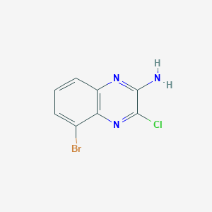 molecular formula C8H5BrClN3 B8654519 5-Bromo-3-chloroquinoxalin-2-amine 