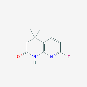 molecular formula C10H11FN2O B8654568 7-Fluoro-4,4-dimethyl-1,2,3,4-tetrahydro-1,8-naphthyridin-2-one 